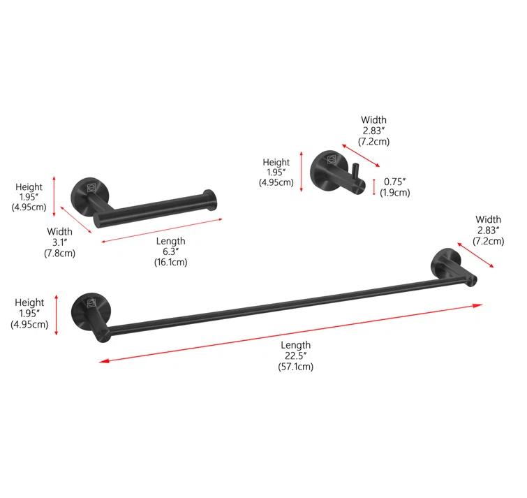 Freya 3 - Piece Bathroom Hardware Set