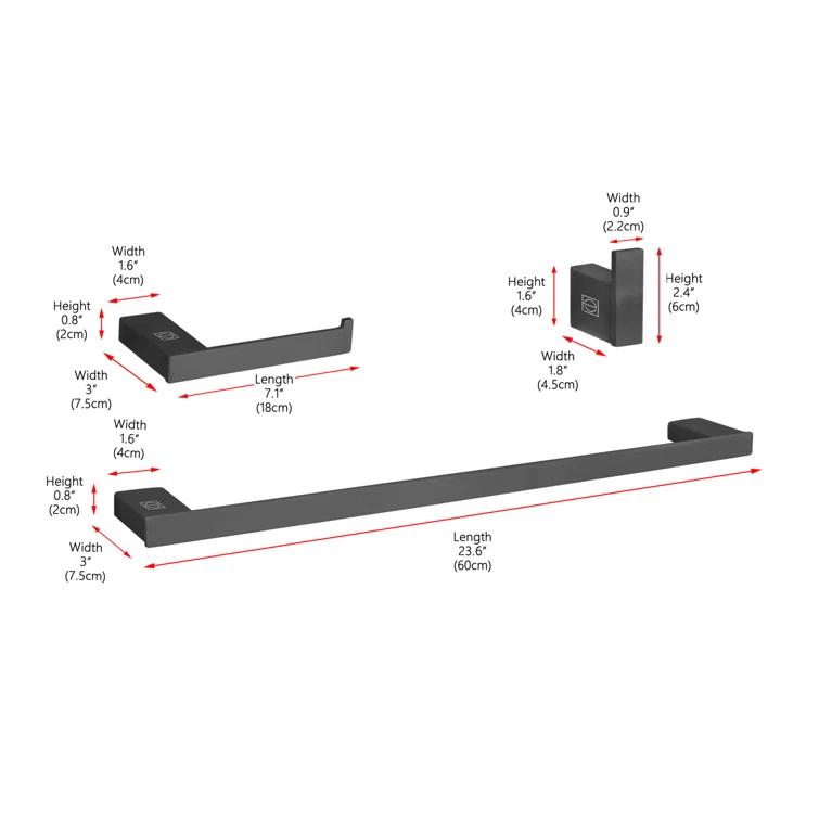 Sofia 3 - Piece Bathroom Hardware Set