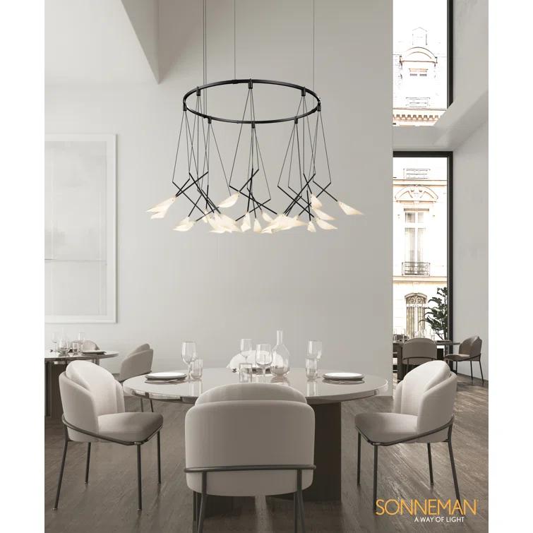 Suspenders 24 - Light Dimmable LED Wagon Wheel Chandelier