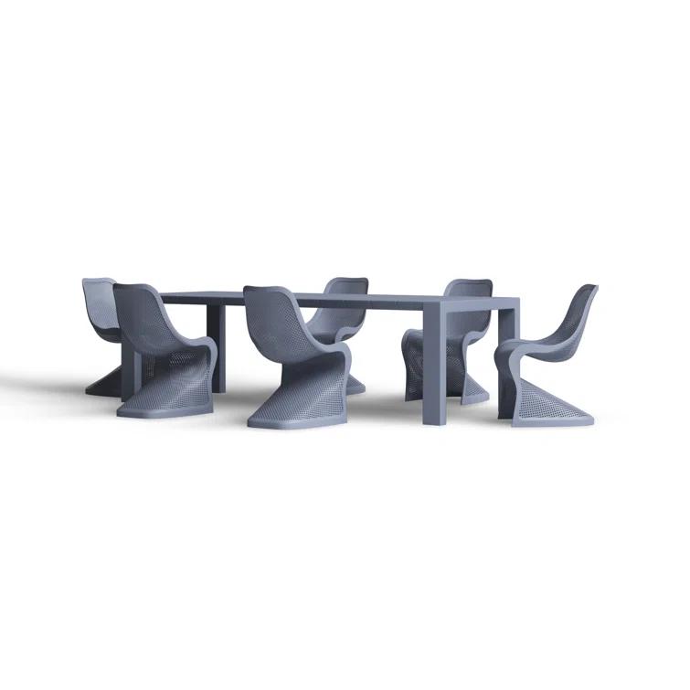 Farrah 118.1'' Rectangular 6 - Person Outdoor Dining Set