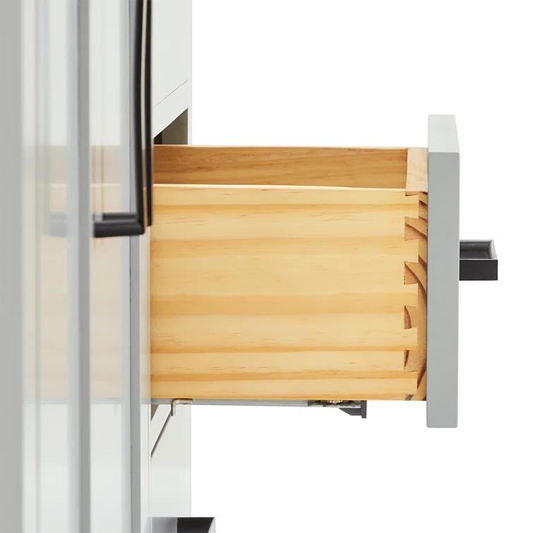Wildon Home® Tidworth 42'' Solid Wood Single Bathroom Vanity with 1.5'' White Quartz Top, Right Offset Rectangular Sink