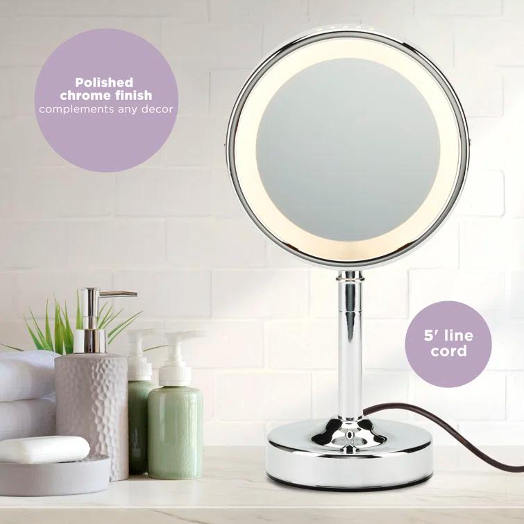 Conair Polished Chrome Double-Sided Round Mirror