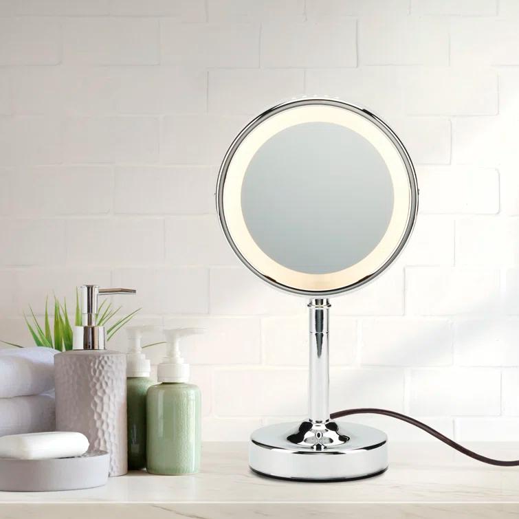 Conair Polished Chrome Double-Sided Round Mirror