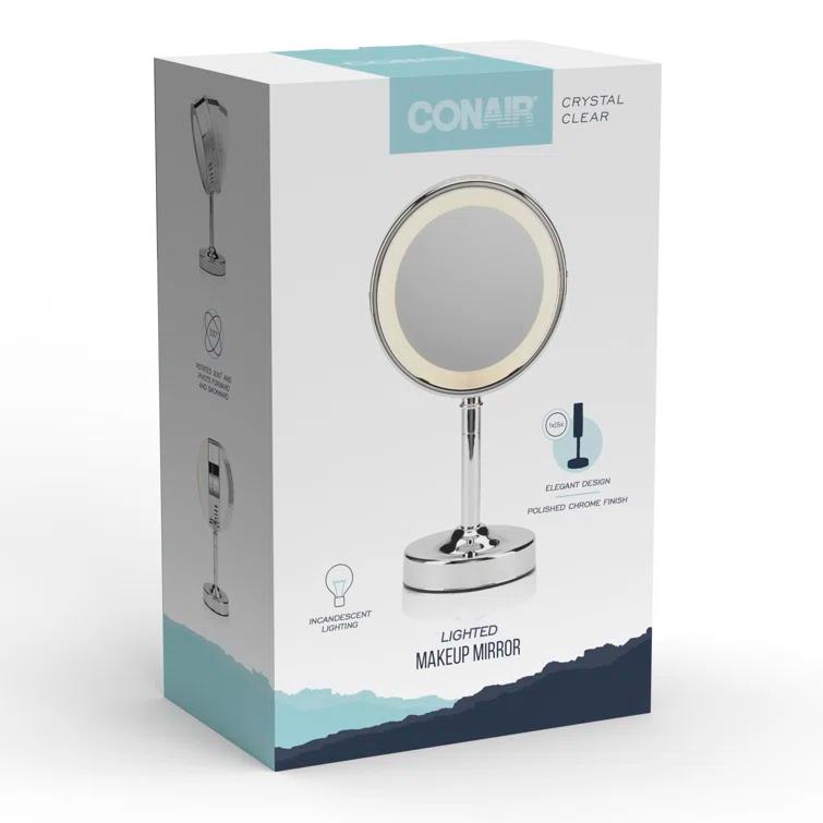 Conair Polished Chrome Double-Sided Round Mirror