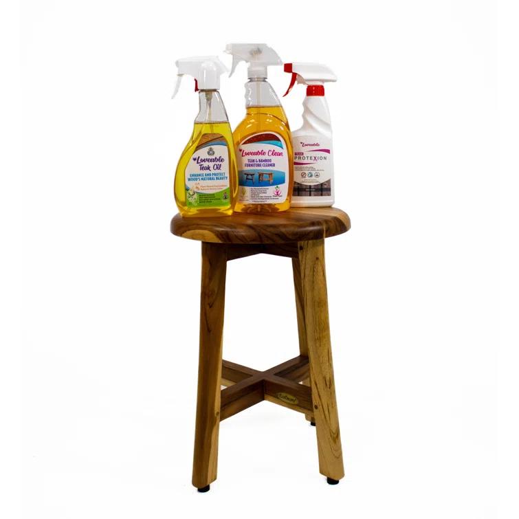 EcoDecors Shoji Teak Shower Stool 18" High Solid Teak Wood Shower Stool/Seat in Earthy Teak & Reviews | Wayfair