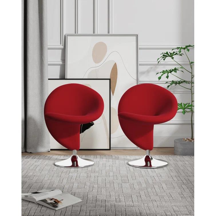 Curl Upholstered Swivel Accent Chair