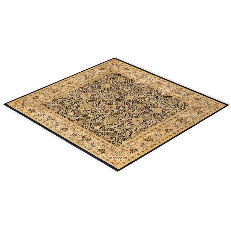 Solo Rugs One-of-a-Kind 6' 1" X 6' 2" 2000s Square Wool Area Rug Black