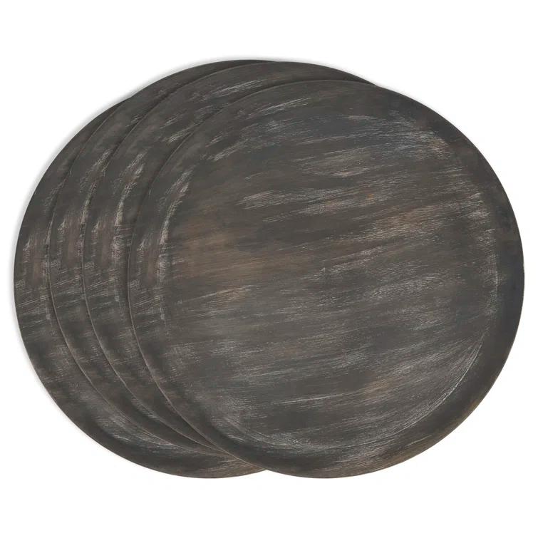 Sousplat Collection Mango Wood No Pattern Charger (Set of 4)