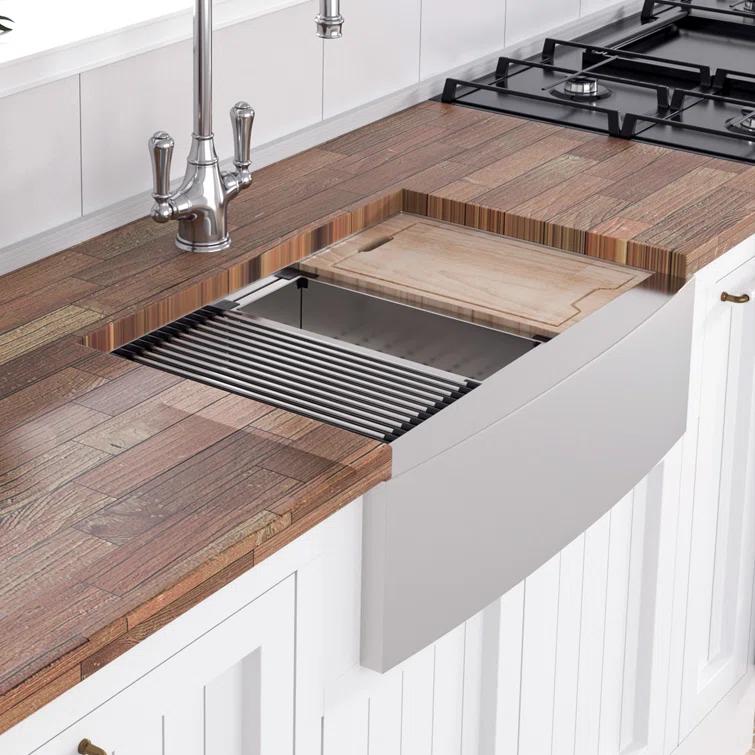 36'' L Farmhouse / Apron Single Bowl Stainless Steel Kitchen Sink