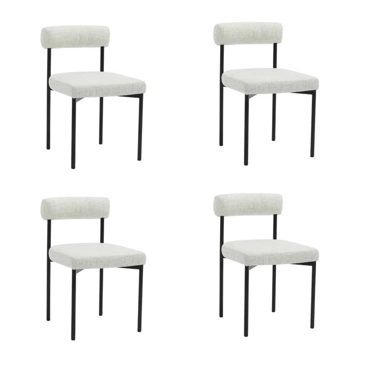 4-Piece Upholstered Metal Stool