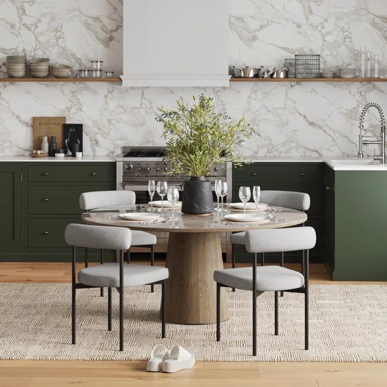 4-Piece Upholstered Metal Stool