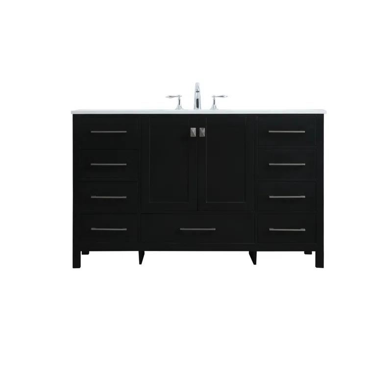Irene 54'' Single Bathroom Vanity with Engineered Marble Top