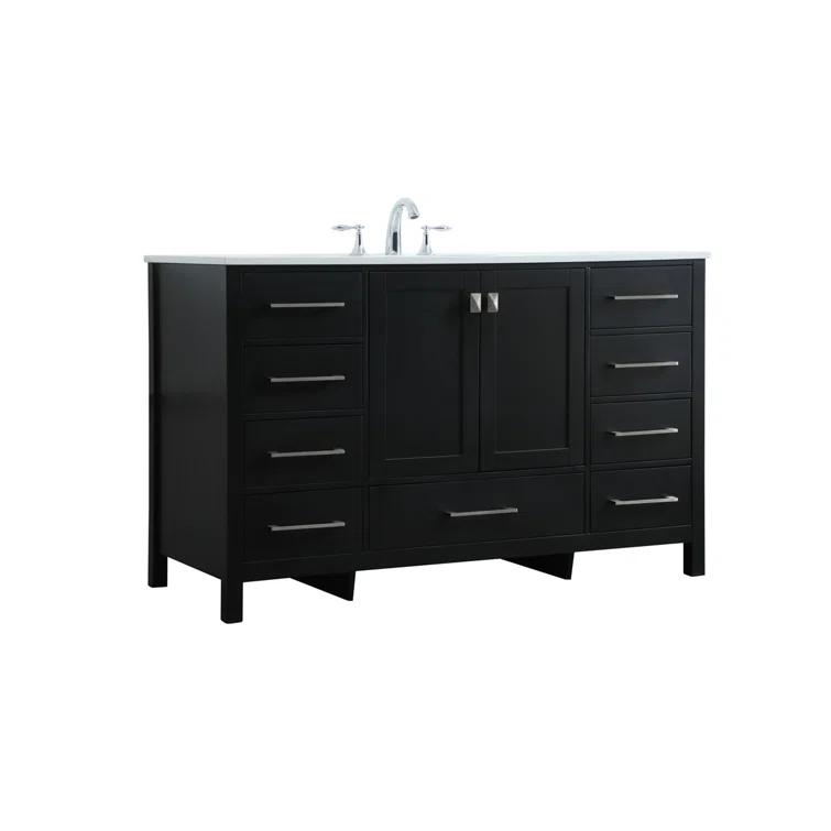 Irene 54'' Single Bathroom Vanity with Engineered Marble Top
