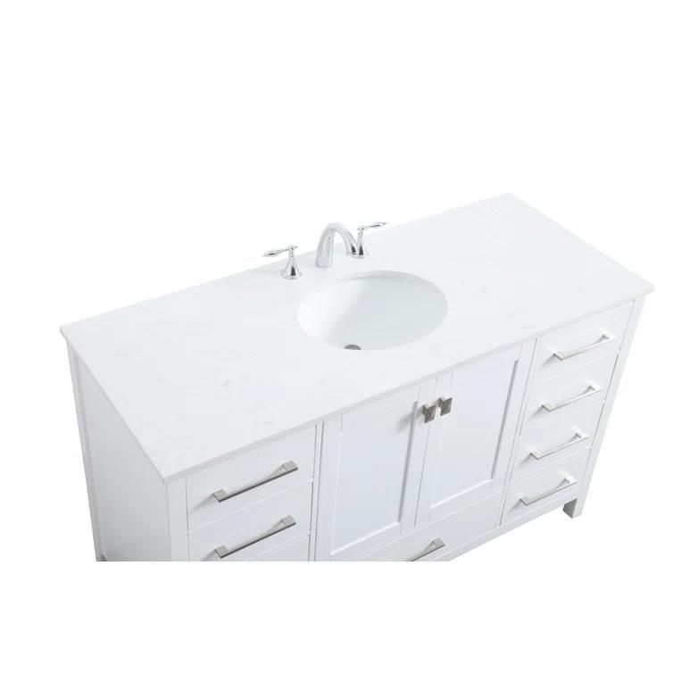 Irene 54'' Single Bathroom Vanity with Engineered Marble Top