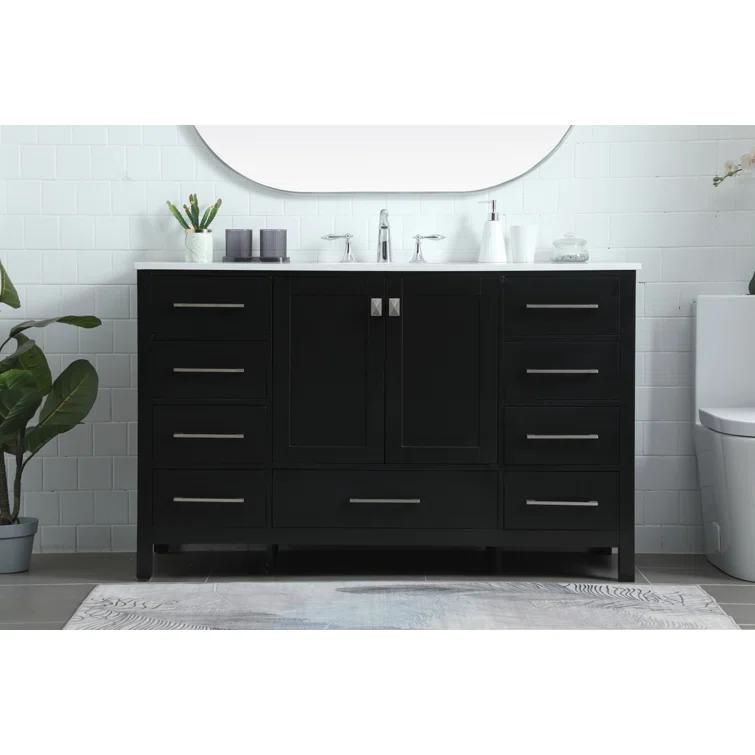 Irene 54'' Single Bathroom Vanity with Engineered Marble Top