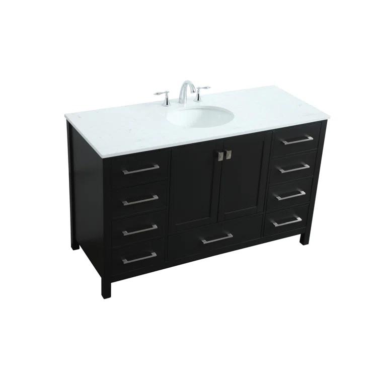 Irene 54'' Single Bathroom Vanity with Engineered Marble Top
