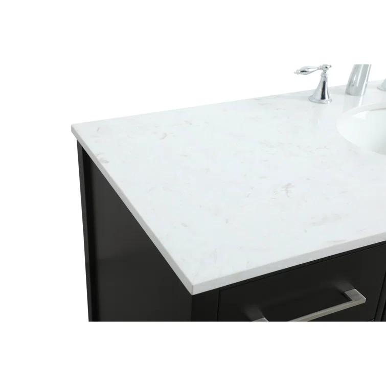 Irene 54'' Single Bathroom Vanity with Engineered Marble Top