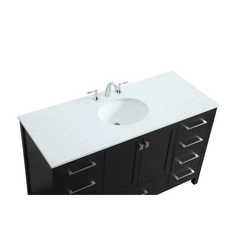 Irene 54'' Single Bathroom Vanity with Engineered Marble Top