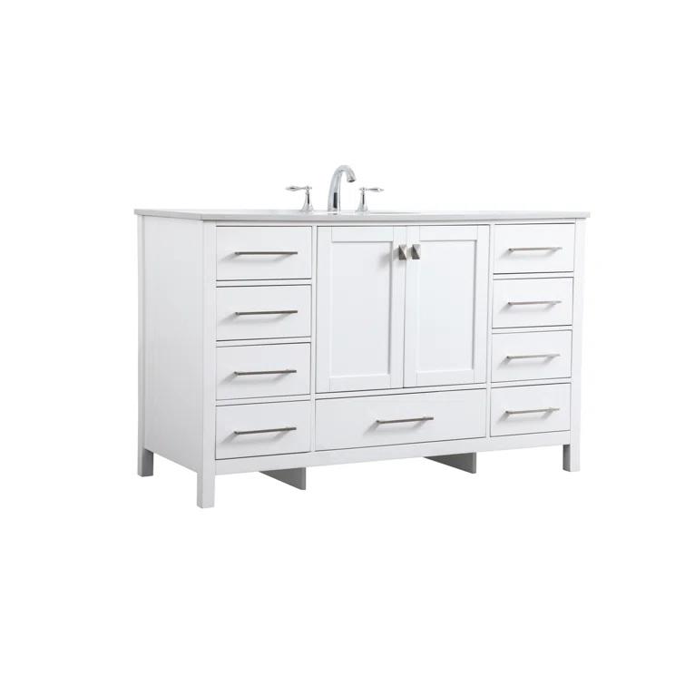 Irene 54'' Single Bathroom Vanity with Engineered Marble Top