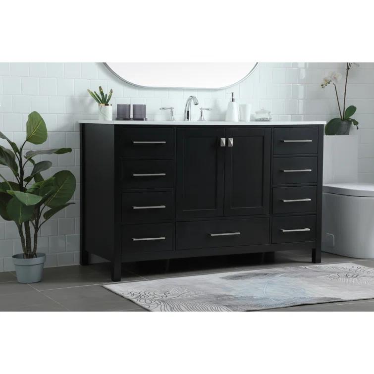 Irene 54'' Single Bathroom Vanity with Engineered Marble Top