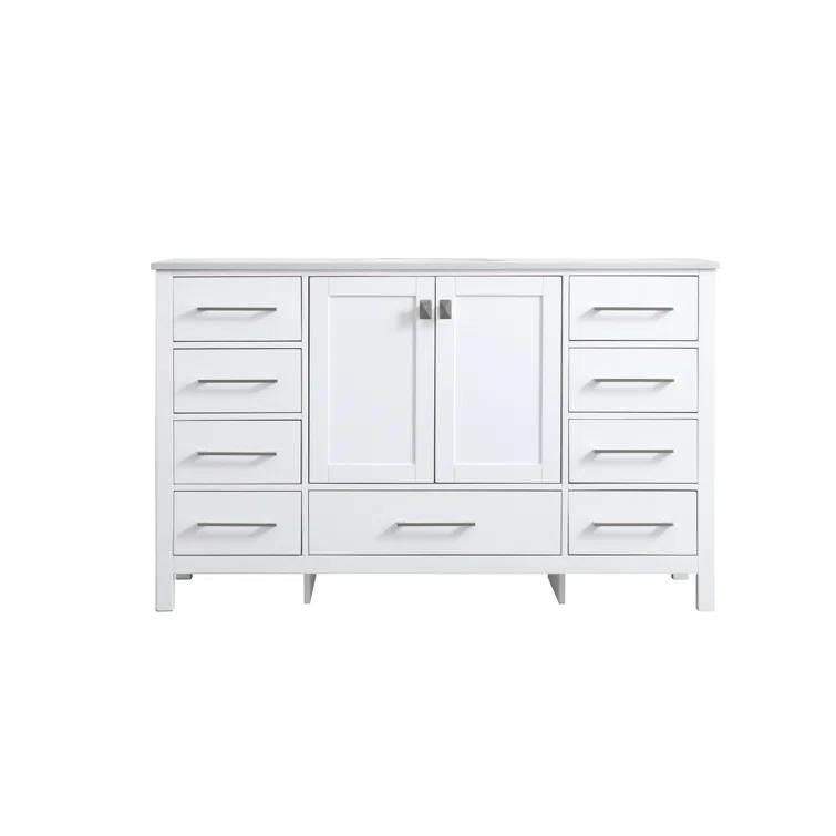 Irene 54'' Single Bathroom Vanity with Engineered Marble Top