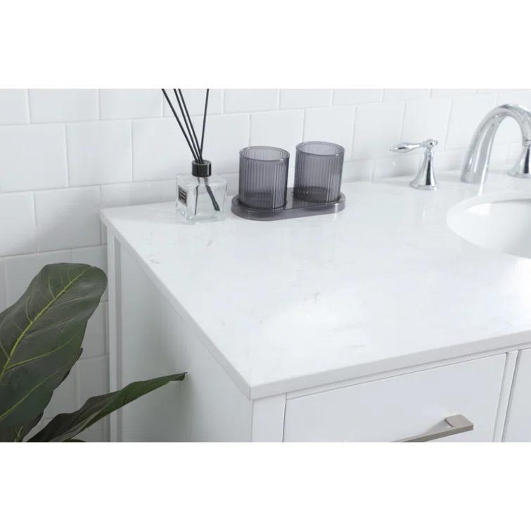 Irene 54'' Single Bathroom Vanity with Engineered Marble Top