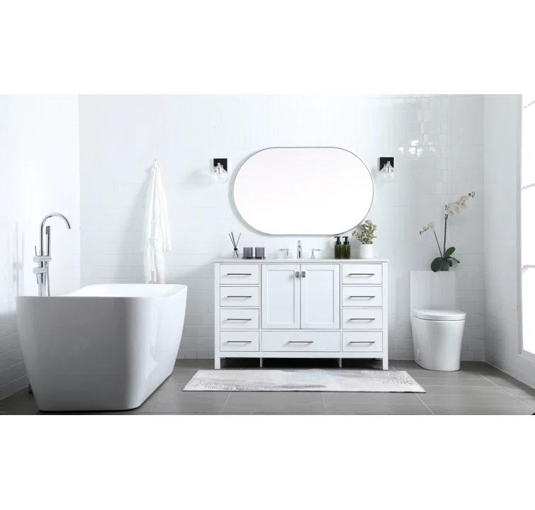 Irene 54'' Single Bathroom Vanity with Engineered Marble Top