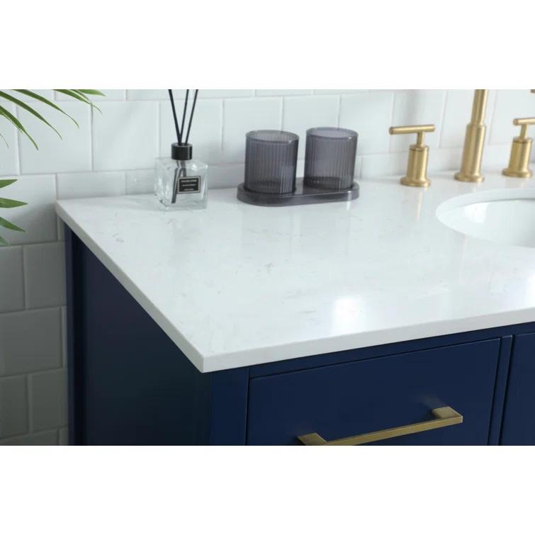 Irene 54'' Single Bathroom Vanity with Engineered Marble Top