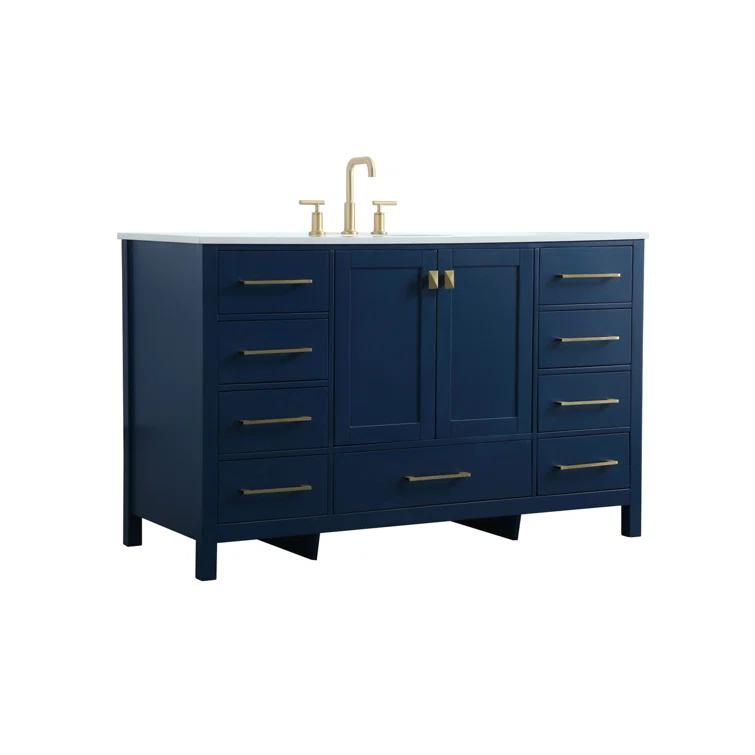 Irene 54'' Single Bathroom Vanity with Engineered Marble Top