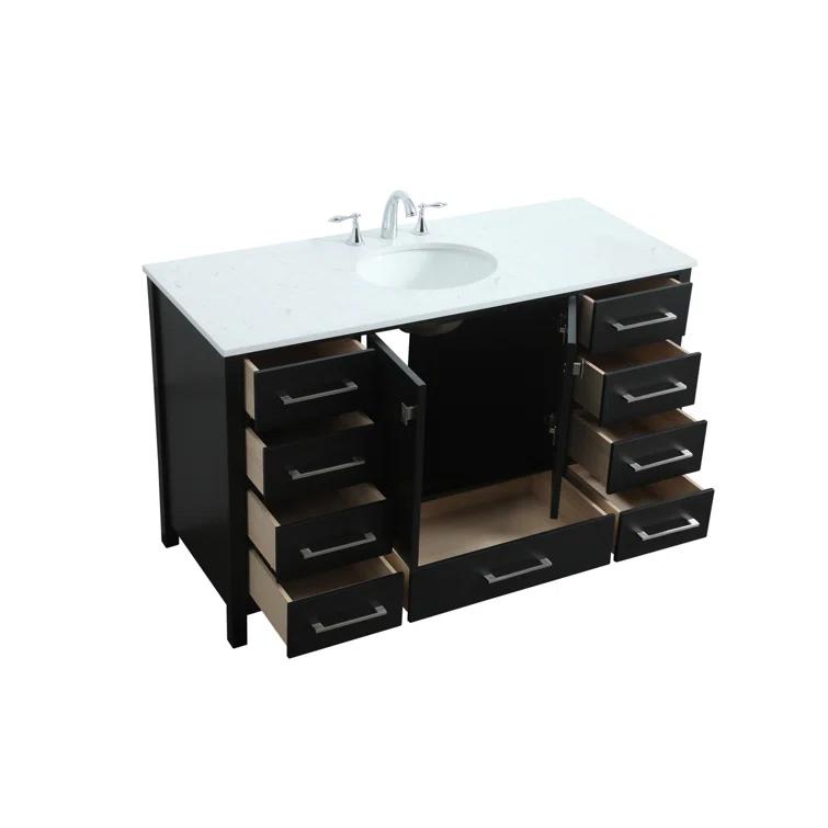 Irene 54'' Single Bathroom Vanity with Engineered Marble Top