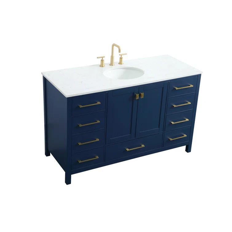 Irene 54'' Single Bathroom Vanity with Engineered Marble Top