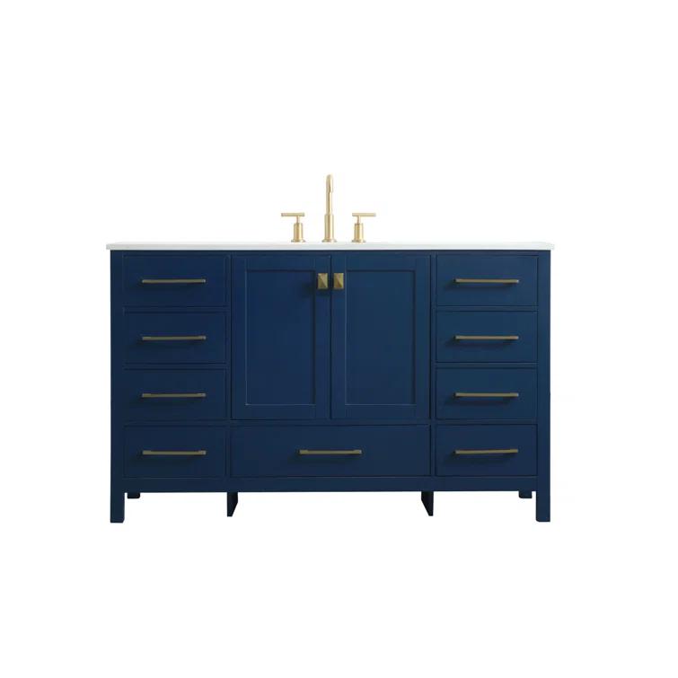 Irene 54'' Single Bathroom Vanity with Engineered Marble Top