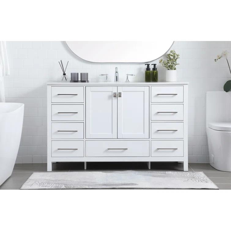 Irene 54'' Single Bathroom Vanity with Engineered Marble Top