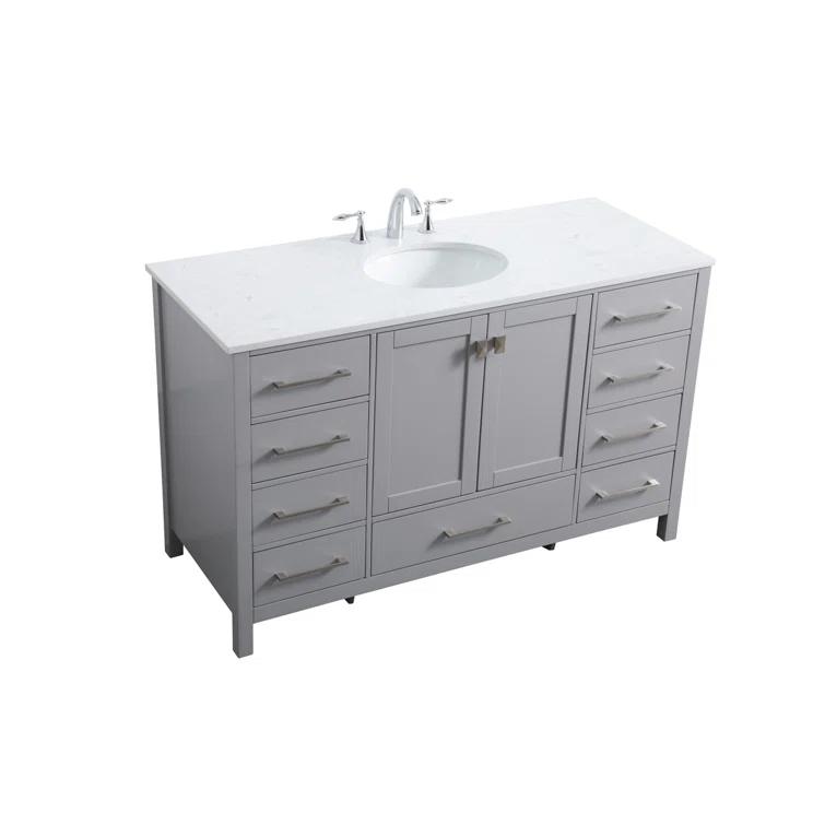 Irene 54'' Single Bathroom Vanity with Engineered Marble Top