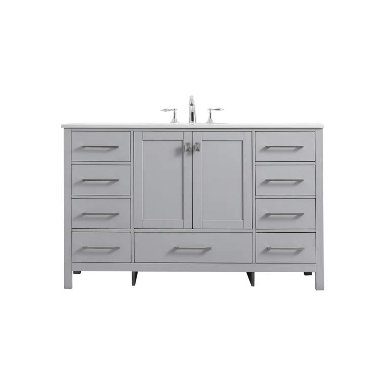 Irene 54'' Single Bathroom Vanity with Engineered Marble Top