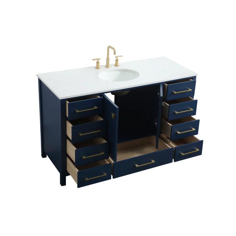 Irene 54'' Single Bathroom Vanity with Engineered Marble Top