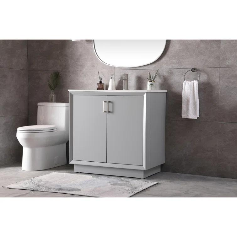 Hayes 36'' Single Bathroom Vanity with Engineered Marble Top