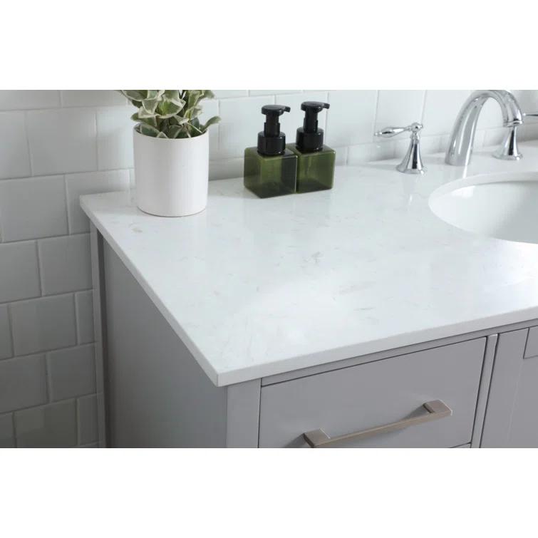 Irene 54'' Single Bathroom Vanity with Engineered Marble Top