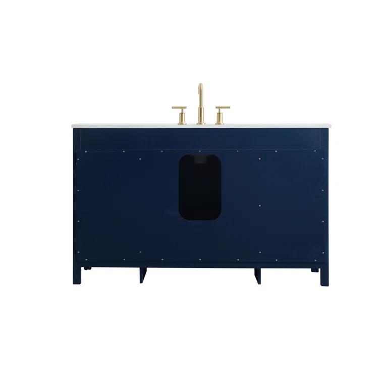 Irene 54'' Single Bathroom Vanity with Engineered Marble Top
