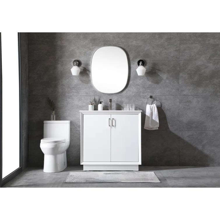 Hayes 36'' Single Bathroom Vanity with Engineered Marble Top