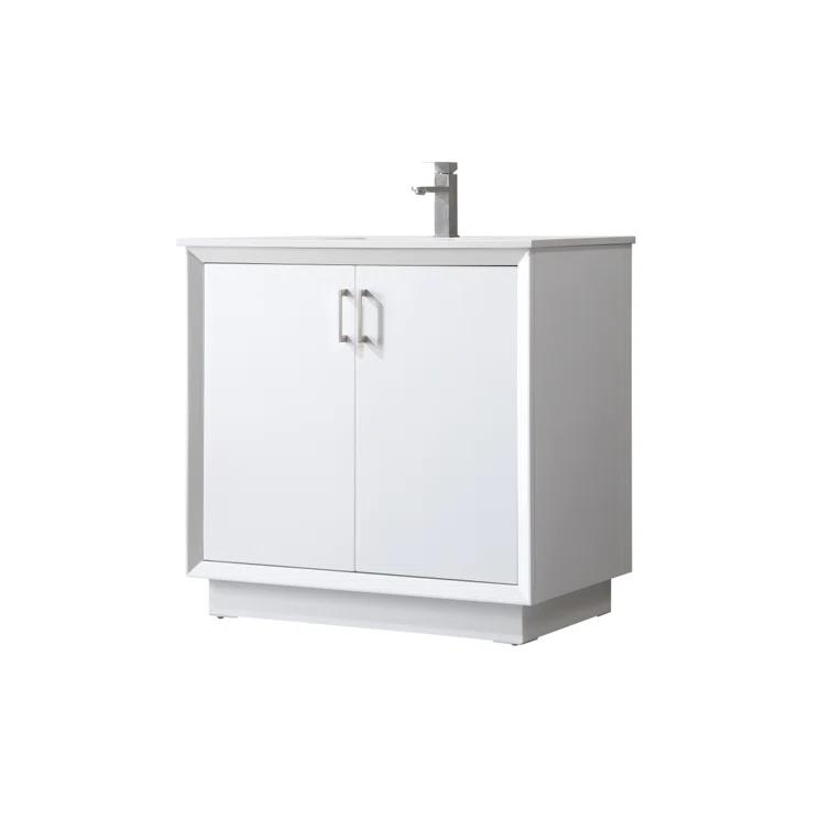 Hayes 36'' Single Bathroom Vanity with Engineered Marble Top