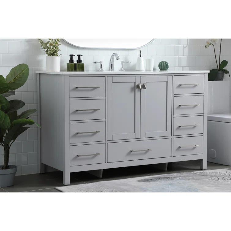 Irene 54'' Single Bathroom Vanity with Engineered Marble Top