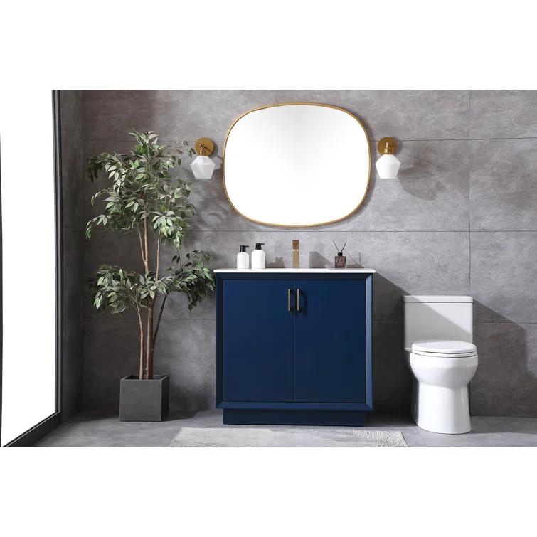 Hayes 36'' Single Bathroom Vanity with Engineered Marble Top