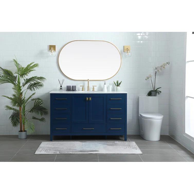 Irene 54'' Single Bathroom Vanity with Engineered Marble Top