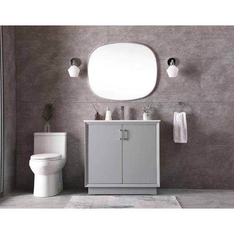Hayes 36'' Single Bathroom Vanity with Engineered Marble Top