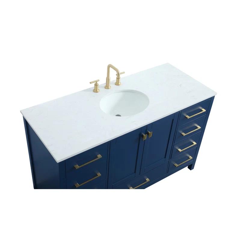 Irene 54'' Single Bathroom Vanity with Engineered Marble Top