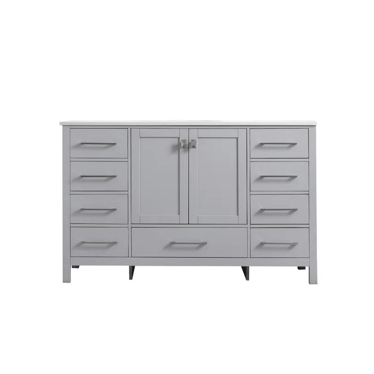 Irene 54'' Single Bathroom Vanity with Engineered Marble Top