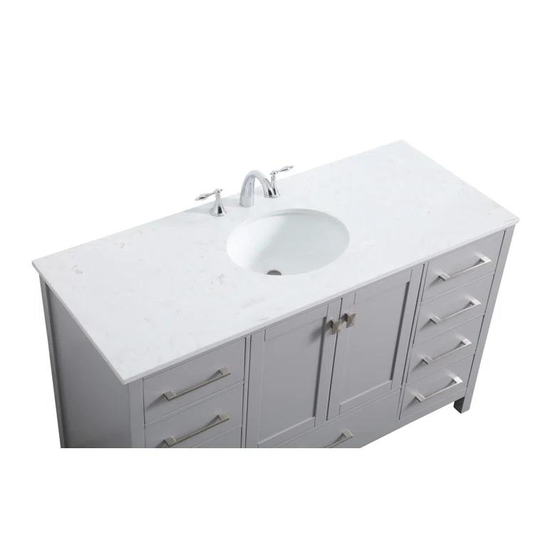 Irene 54'' Single Bathroom Vanity with Engineered Marble Top