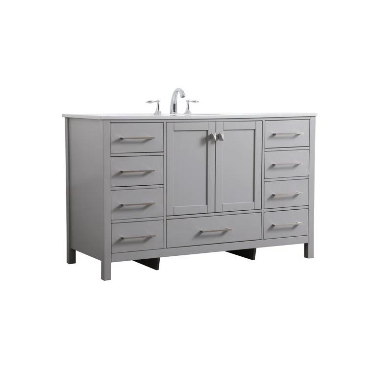 Irene 54'' Single Bathroom Vanity with Engineered Marble Top