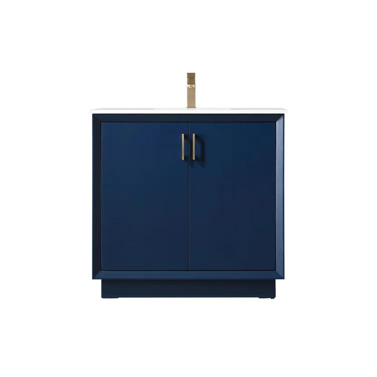 Hayes 36'' Single Bathroom Vanity with Engineered Marble Top